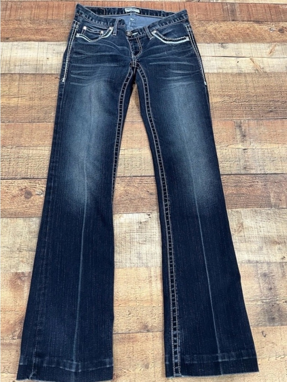 Daytrip Dark Blue Boot Cut Jeans with Embroidered Back Pocket